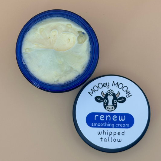 MOOey MOOey RENEW natural tallow face cream with calendula flowers and botanical ingredients for natural skin renewal
