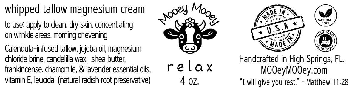 RELAX Magnesium Whipped Tallow – Calming Balm for Stress, Sleep & Muscle Tension