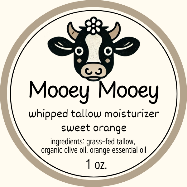 Citrus-infused grass-fed tallow cream for dry skin – artisan whipped balm from American farms