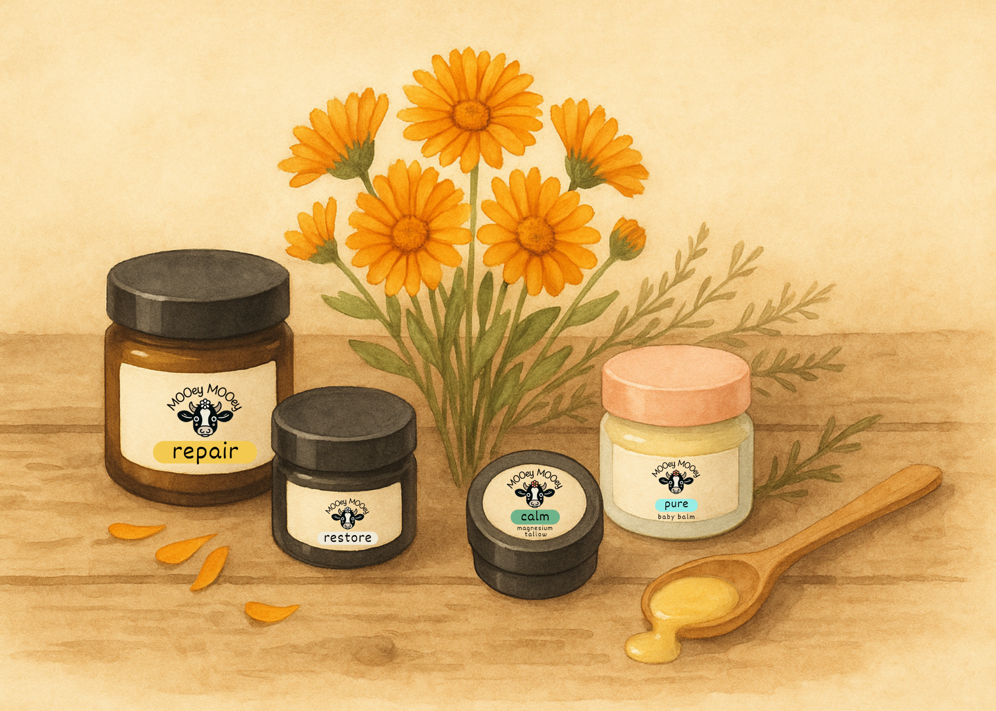 Calendula in Tallow Skincare | Benefits & MOOey MOOey Products