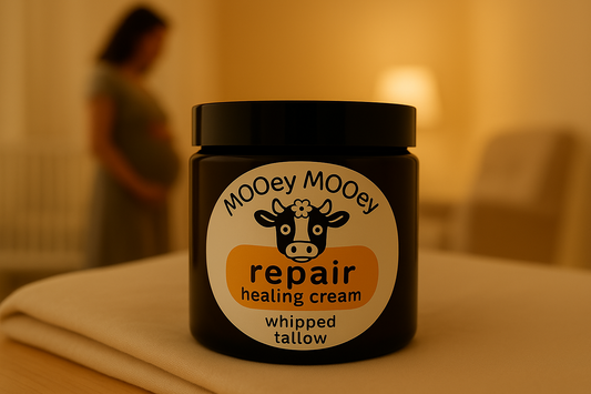 Grass-Fed Tallow for Stretch Mark Prevention (feat. REPAIR: Calendula + Manuka Honey)