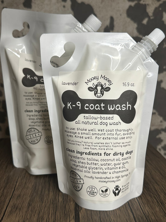 K-9 Coat Wash | Nourishing Tallow Dog Shampoo – Lavender & Chamomile or Cedarwood