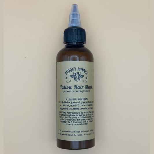 Tallow Hair Mask Pre-Wash Treatment for Growth, Strength & Shine | MOOey MOOey
