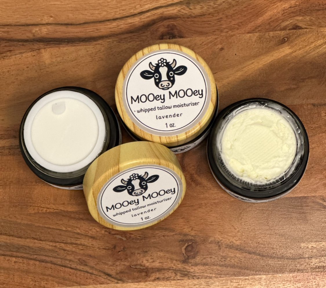 Premium whipped tallow with calming lavender oil - natural moisture balm for face and body skincare USA-made